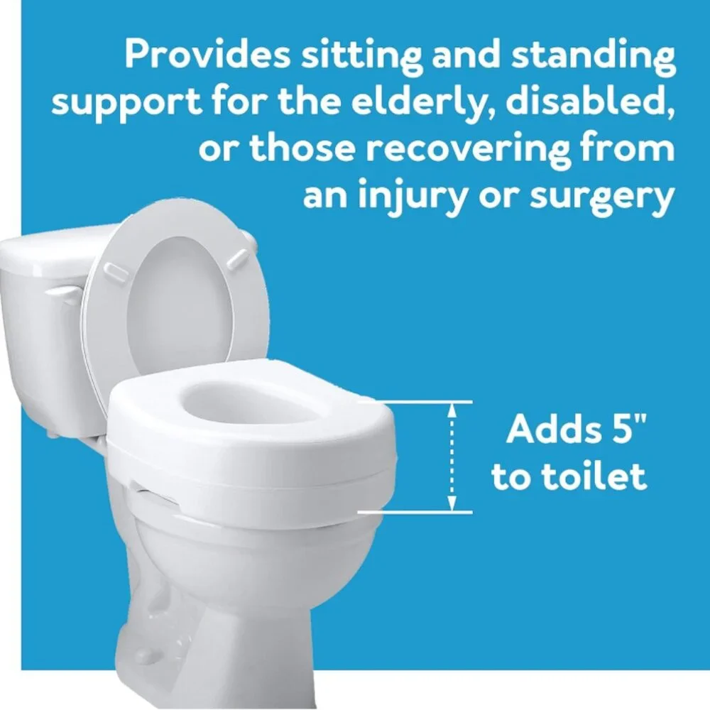 Carex Economy‎ White Plastic Raised Toilet Seat 5